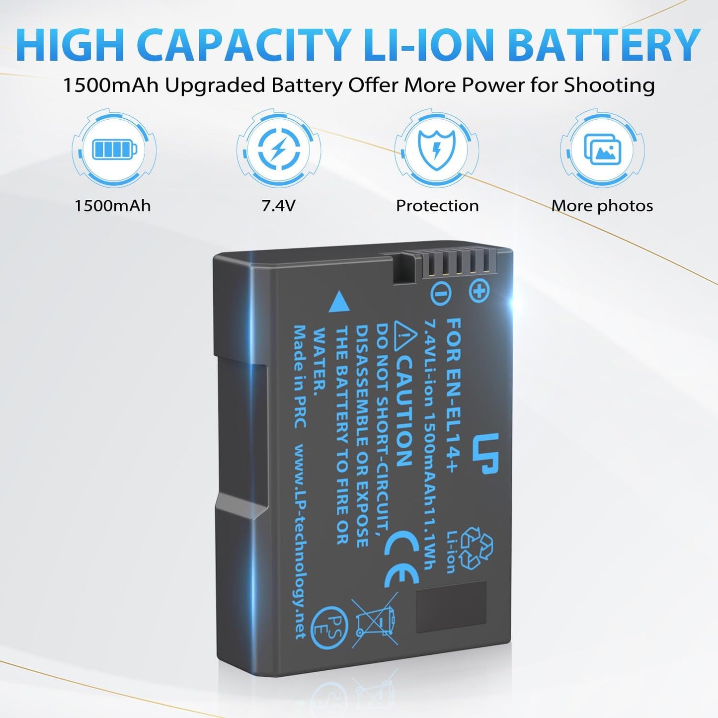 EN-EL14 EN El14A Battery Charger Pack, Charger Compatible with Nikon D3500, D5600, D3300, D5100, D5500, D3100, D3200, D5200, D5300, D3400, DF, Cooix P7000, P7100, P7700, P7800 Cameras & More